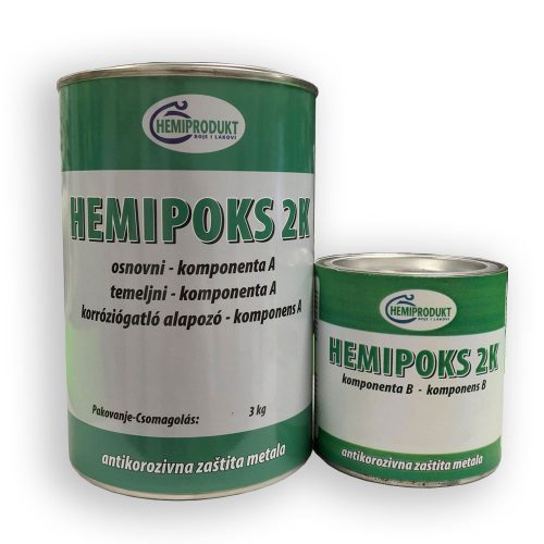 Hemipoks 2K Grund Epoxidic Set 5:1 (3,6kg) - Gri - Pentru Utilizare Industrială